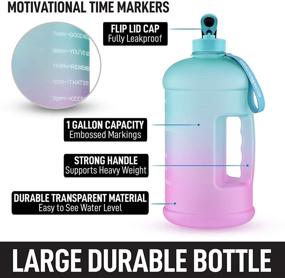 img 3 attached to 💧 Stay Hydrated and Motivated with the Hydration Nation 1 Gallon Water Bottle - 128oz Large Gallon Jug with Time Reminder - Leak Proof Flip Cap & Strap - Ideal for Sports & Outdoors (Black)