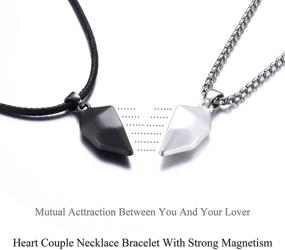 img 1 attached to 💫 THUNARAZ Magical Magnet Wishing Stone Necklaces & Bracelets: Unique Couples Jewelry for Eternal Bonds