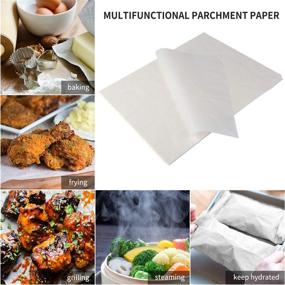 img 3 attached to 📦 SMARTAKE 200 Pcs Non-Stick Precut Parchment Paper Baking Sheets - Versatile 12x16 Inches Liners for Baking, Grilling, Air Fryer, Steaming, Bread, Cupcake, Cookie, and More (White)