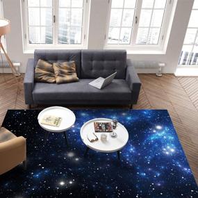 img 1 attached to 🌌 High-Quality Constellation Large Area Rugs, Perfect for Kids' Nursery and Bedroom Décor, Nebula and Starry Outer Space Design - 3' x 5', Galaxy Themed Astronomy Carpet