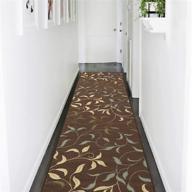 premium quality ottomanson ottohome rugs, chocolate leaves pattern - 2 ft 7 in x 10 ft 0 in logo