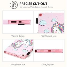 img 2 attached to Premium PU Leather Case for Galaxy Tab A 8.0 inch 2019 T290 T295 - Full Body Protection, Multi-Angle Viewing - Pink Unicorn Design