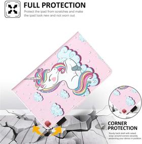 img 1 attached to Premium PU Leather Case for Galaxy Tab A 8.0 inch 2019 T290 T295 - Full Body Protection, Multi-Angle Viewing - Pink Unicorn Design