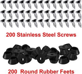 img 3 attached to 🔘 200 Soft Cutting Board Rubber Feet with Stainless Steel Screws, 0.28 x 0.59 Inch, Non Slip, Non Marking, Anti-Skid Grips for Furniture, Electronics, and Appliances