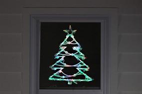 img 1 attached to LED Lighted Christmas Tree Window Silhouette Decoration - Northlight 15.5 inches