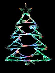 img 3 attached to LED Lighted Christmas Tree Window Silhouette Decoration - Northlight 15.5 inches