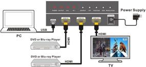 img 2 attached to 🔌 Revesun HDMI 2x1 Multi-Viewer with Picture-in-Picture (PIP) - 2 Input 1 Output Quad Switcher for 1080p HDMI 1.3a with HDCP 1.2