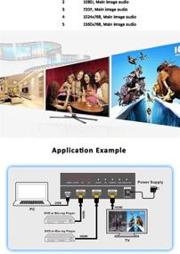 img 1 attached to 🔌 Revesun HDMI 2x1 Multi-Viewer with Picture-in-Picture (PIP) - 2 Input 1 Output Quad Switcher for 1080p HDMI 1.3a with HDCP 1.2