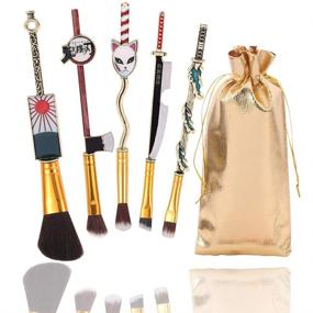 img 4 attached to Demon Slayer Makeup Brush Set Tools & Accessories