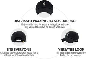 img 1 attached to 🙏 Praying Hands Rosary Dad Hat: Stylish Baseball Cap with Adjustable Polo Style - Unconstructed Design