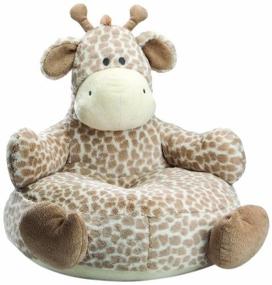 img 2 attached to DEMDACO Large Children's Plush Stuffed Animal Chair - Jordan Giraffe Spotted Caramel