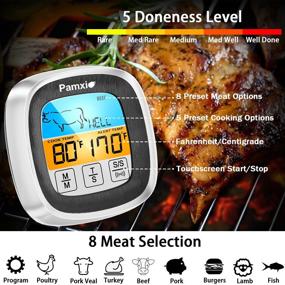 img 3 attached to 🌡️ 2022 Instant Read Meat Thermometer: Fast & Precise Digital Food Thermometer for Kitchen Cooking, Oven Safe, BBQ Smoker, Grilling - FDA Certified, 42" Probe, LCD Sensing, Timeable