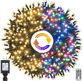 img 4 attached to 🌟 Ollny Christmas Lights Outdoor String Lights 262ft/640 LED Super Long Multicolor - 11 Modes, Timer Remote, Waterproof Plug-in Fairy Twinkle Light for Xmas Tree Patio Holiday Indoor Decorations - Warm White Brilliance!