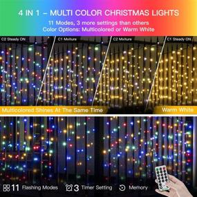 img 2 attached to 🌟 Ollny Christmas Lights Outdoor String Lights 262ft/640 LED Super Long Multicolor - 11 Modes, Timer Remote, Waterproof Plug-in Fairy Twinkle Light for Xmas Tree Patio Holiday Indoor Decorations - Warm White Brilliance!
