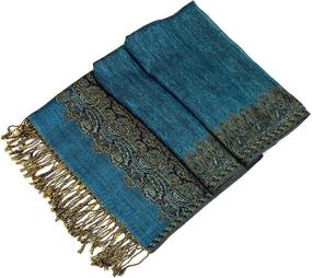 img 3 attached to 🧣 Sakkas Reversible Woven Pashmina Shawl Scarf Wrap Stole with Border Pattern