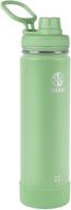 💦 takeya actives insulated water bottle with spout lid in mint - 22oz logo