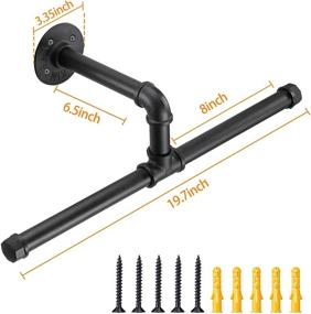 img 3 attached to 👕 Elibbren Industrial Pipe Floating Clothing Rack - Wall Mounted Commercial or Residential Wardrobe Clothes Display - Heavy Duty Rustic Vintage Steel Black Metal Garment Bracket Frame - 1 Pack