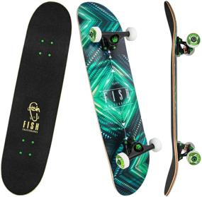 img 4 attached to 🐠 FISH SKATEBOARDS Beginner Skateboards - Perfect for Skateboarding Beginners