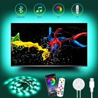 hiromeco 8.2ft bluetooth tv led backlight with music sync - color changing light 🌈 strip kit for 30-60inch tv, pc, party room, cabinet decor - usb powered bias lighting strips логотип