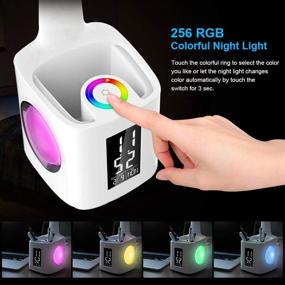 img 3 attached to 🌟 Enhance Your Study and Work Experience with Donewin LED Desk Lamp: USB Charging, Pen Holder, Clock, Calendar, Eye-Caring Light, Colorful Night Light - Perfect for Kids, Girls, Boys, Office, Work, and Reading (10W)