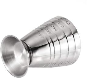 img 2 attached to 🍸 Homestia Measuring Cup Cocktail Jigger: Stainless Steel with Graduated Measurement Markings - Ideal for Liquid or Dry Ingredients, Mini Espresso Shot Glass, Up to 2.5oz, 5Tbsp, 75ml, Silver