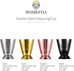 img 3 attached to 🍸 Homestia Measuring Cup Cocktail Jigger: Stainless Steel with Graduated Measurement Markings - Ideal for Liquid or Dry Ingredients, Mini Espresso Shot Glass, Up to 2.5oz, 5Tbsp, 75ml, Silver