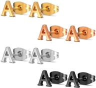 hypoallergenic initial letter stud earrings for 🌟 sensitive ears by jewelrieshop: a-z alphabet earrings for girls logo