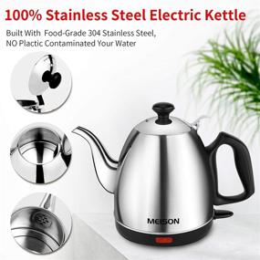 img 3 attached to 🔌 Premium Electric Kettle - Pour Over Coffee & Tea Kettle with 100% Food Grade Stainless Steel Interior, Auto Shut-Off, Boil-Dry Protection, Cordless Design, 120V, 2 Year Warranty (1.0L)