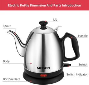 img 2 attached to 🔌 Premium Electric Kettle - Pour Over Coffee & Tea Kettle with 100% Food Grade Stainless Steel Interior, Auto Shut-Off, Boil-Dry Protection, Cordless Design, 120V, 2 Year Warranty (1.0L)