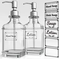 🧼 gladpure soap dispenser 2 pack - elegant antique design glass hand soap dispensers with stainless steel pump - ideal for kitchen and bathroom logo