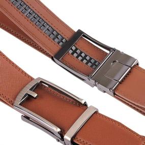 img 3 attached to NPET BZ080 Genuine Leather Ratchet Men's Accessories in Belts