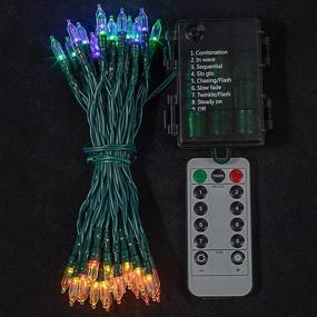 img 2 attached to 🎄 Multicolor 50 LED Green Wire String Lights: Festive 17.3ft Christmas Decoration with Remote Control, Timer, and 8 Lighting Modes - Suitable for Indoor/Outdoor Party, Home, and Garden Holiday Décor