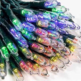 img 1 attached to 🎄 Multicolor 50 LED Green Wire String Lights: Festive 17.3ft Christmas Decoration with Remote Control, Timer, and 8 Lighting Modes - Suitable for Indoor/Outdoor Party, Home, and Garden Holiday Décor