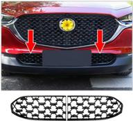 🚘 cdefg cx30 front grill mesh inserts trims front grille guard for mazda cx30 2019-2021 | car exterior accessories made of abs material (2pcs) | 320mm ideal for cx30 preferred grilles logo