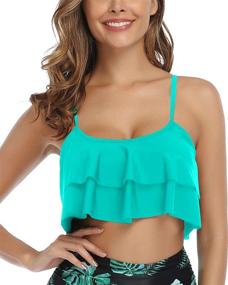 img 4 attached to 👙 Flounce Swimsuit with Falbala Detail - Women's Temptation Clothing