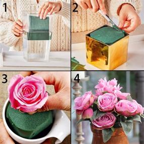 img 2 attached to 🌸 Pack of 6 KIMOBER Wet Floral Foam Bricks - Green Styrofoam Blocks for Flower Arrangement, Wedding, and Party Decoration