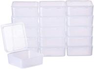 📦 24-pack square frosted clear plastic bead storage containers – ideal for organizing pills, herbs, jewelry findings, and small items - benecreat 1.53x1.53x0.63 inches logo