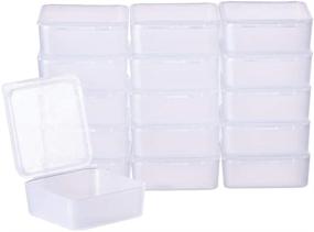 img 3 attached to 📦 24-Pack Square Frosted Clear Plastic Bead Storage Containers – Ideal for Organizing Pills, Herbs, Jewelry Findings, and Small Items - BENECREAT 1.53x1.53x0.63 Inches