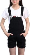 👖 stylish sitmptol big girls denim overalls: trendy kids jumpsuits for a casual & cute look - boyfriend romper 1 piece logo