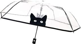 img 4 attached to SMATI Clear Folding Umbrella Transparent Umbrellas for Folding Umbrellas