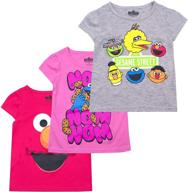 playful trio: sesame street t-shirt 3-pack featuring elmo, big bird & cookie monster logo