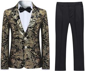 img 4 attached to 🎩 Boyland Boys Slim Fit Jacquard Notch Lapel Tuxedo Suit Set - Tux Jacket and Pants Party/Formal Wear