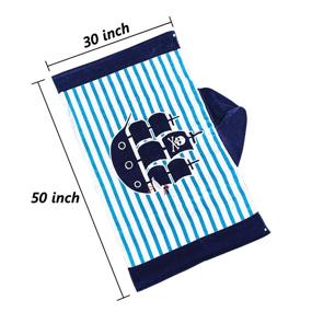 img 3 attached to 🏴 Пляжное полотенце для детей Wowelife "Пиратский корабль" (зеленое) | Полотенце из 100% хлопка для мальчиков на пляже