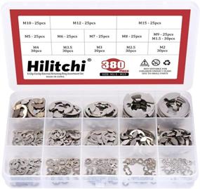 img 2 attached to 🔒 Hilitchi 380-Pcs [14 Different Sizes] E-Clip External Retaining Ring Set - 304 Stainless Steel Assortment