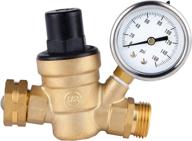 💧 saide brass lead free nh connector water pressure regulator valve with gauge and inlet screened filter for rv, travel trailer, camper - adjustable water pressure reducer valve logo