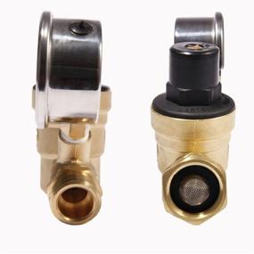 img 3 attached to 💧 SAIDE Brass Lead Free NH Connector Water Pressure Regulator Valve with Gauge and Inlet Screened Filter for RV, Travel Trailer, Camper - Adjustable Water Pressure Reducer Valve