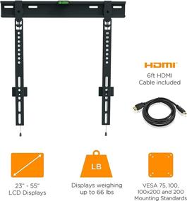 img 3 attached to 📺 Universal Low-Profile TV Wall Mount for 23-65" Screens with Included HDMI Cable - Ematic