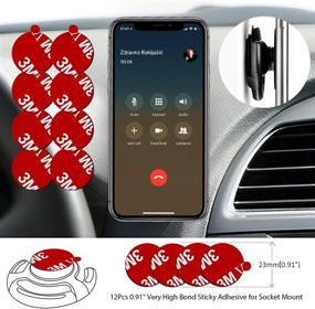 img 3 attached to 📱 PKYAA 12Pcs 0.9" Double-Sided Adhesive Replacement Tape for Car Magnetic Phone Holder: Sticky Compatibility with Socket Mount & Phone Ring Holder Base