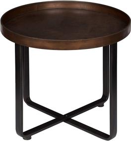 img 3 attached to 🌟 Stylish and Functional Kate and Laurel Zabel Modern Round Metal End Table: Bronze and Black Criss Cross Base