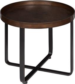 img 4 attached to 🌟 Stylish and Functional Kate and Laurel Zabel Modern Round Metal End Table: Bronze and Black Criss Cross Base